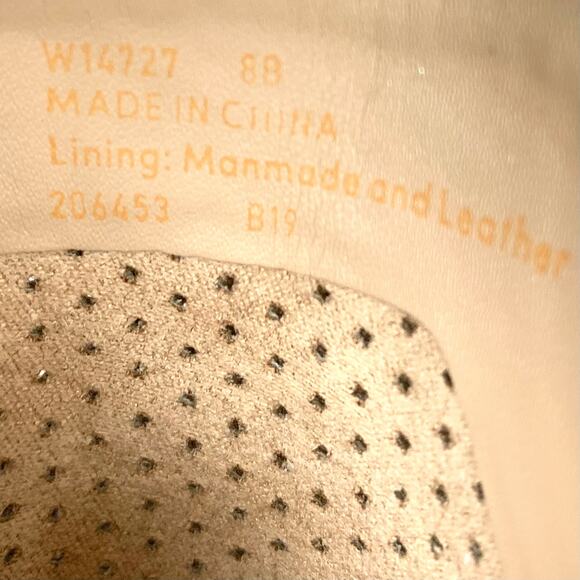 Cole Haan Grand OS Callista Tan Suede Perforated Bootie Block Heel Peep Toe 8 - Picture 11 of 11